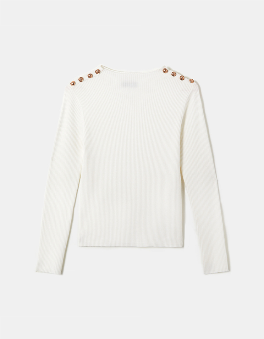 TALLY WEiJL, Maglione Bianco con Bottoni for Women