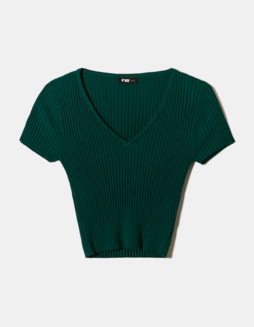 TALLY WEiJL, Tight Knit Cropped Top for Women