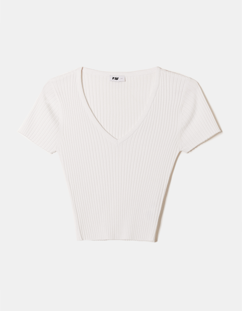 TALLY WEiJL, Tight Knit Cropped Top for Women