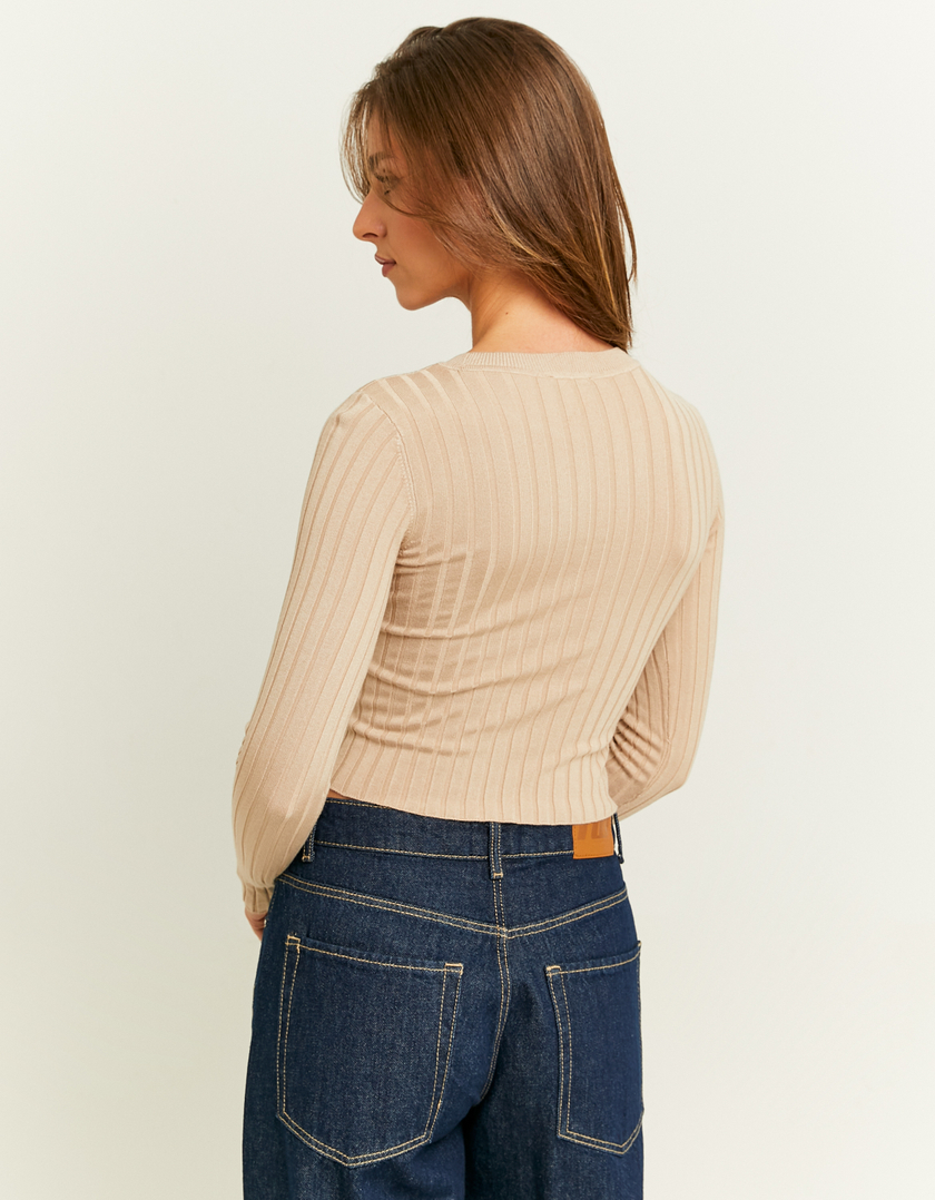 TALLY WEiJL, Beige Fitted Knit Jumper for Women