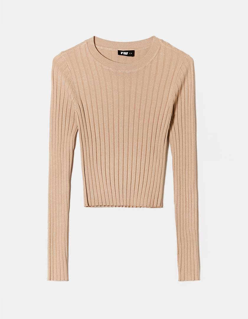 TALLY WEiJL, Beige Fitted Knit Jumper for Women