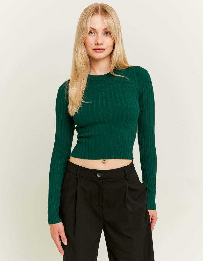 TALLY WEiJL, Green Fitted Knit Jumper for Women