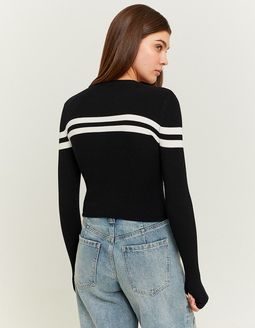 TALLY WEiJL, Black Cropped Striped Jumper for Women