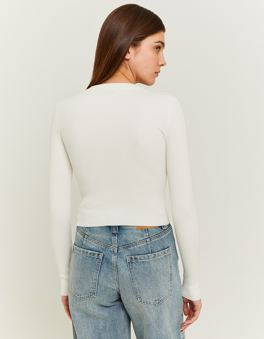 TALLY WEiJL, White Cropped Jumper for Women