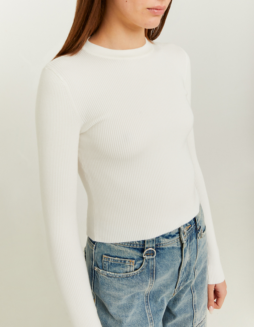 TALLY WEiJL, White Cropped Jumper for Women