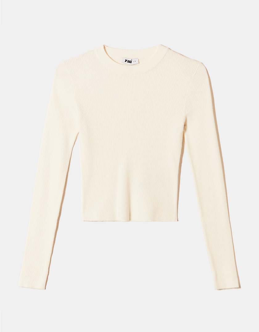 TALLY WEiJL, White Cropped Jumper for Women