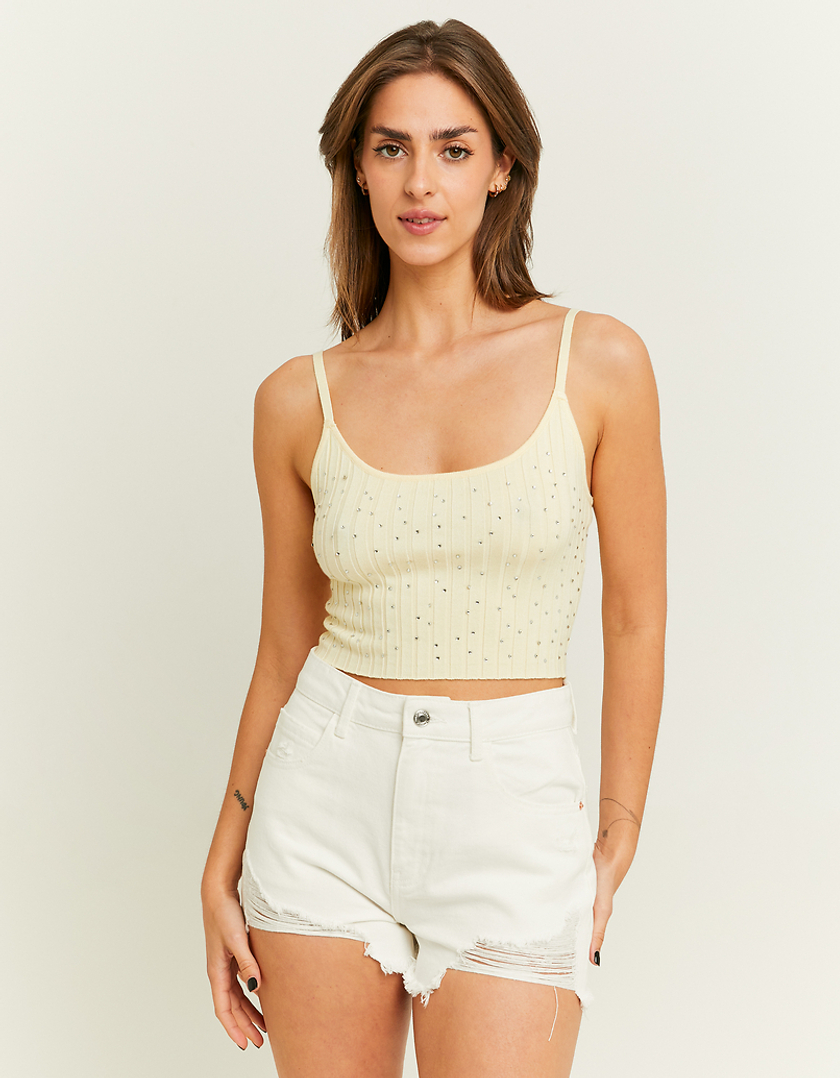 TALLY WEiJL, Knit Top with Strass for Women