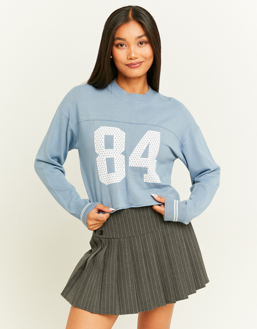 TALLY WEiJL, Blue Varsity Knit Jumper for Women