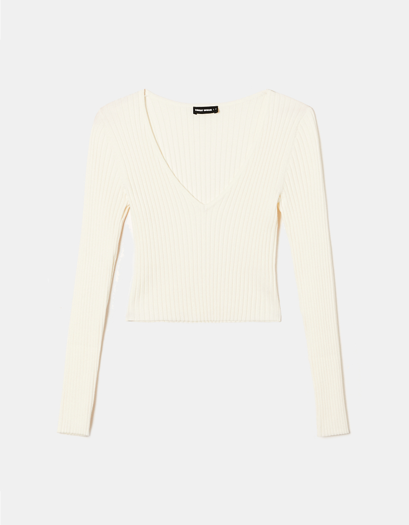 TALLY WEiJL, Beige Fitted Knit Jumper for Women