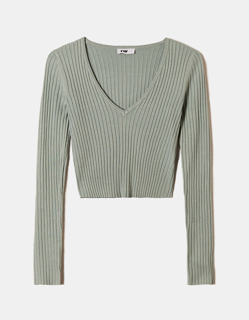 TALLY WEiJL, Green Cropped Jumper for Women