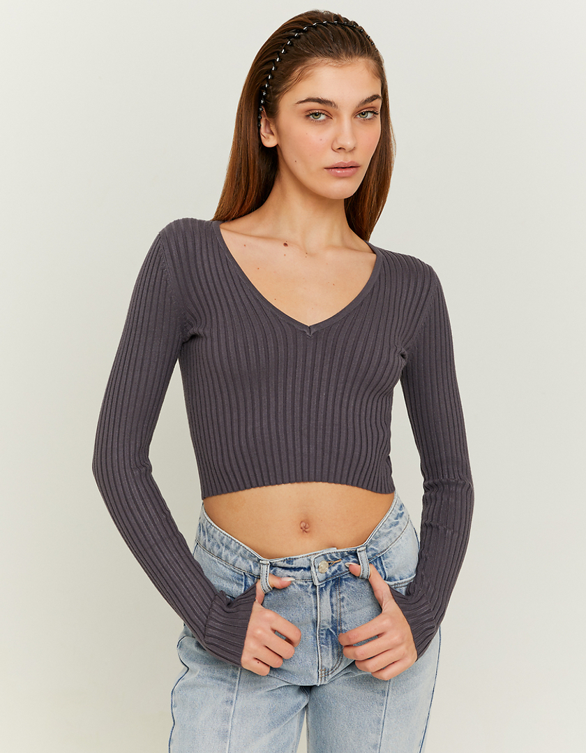 TALLY WEiJL, Grey Cropped Jumper for Women