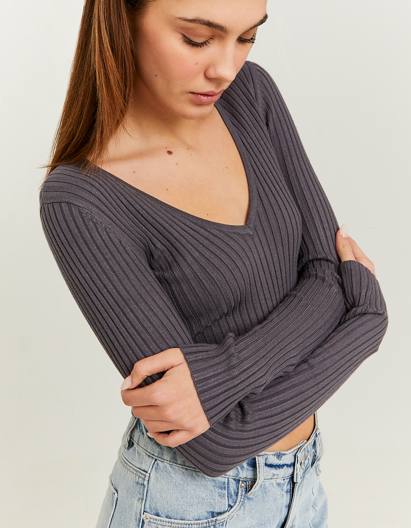 TALLY WEiJL, Grey Cropped Jumper for Women