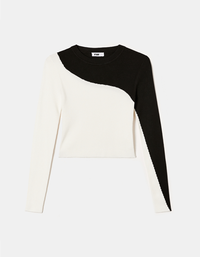 TALLY WEiJL, Black and White Knit Jumper for Women