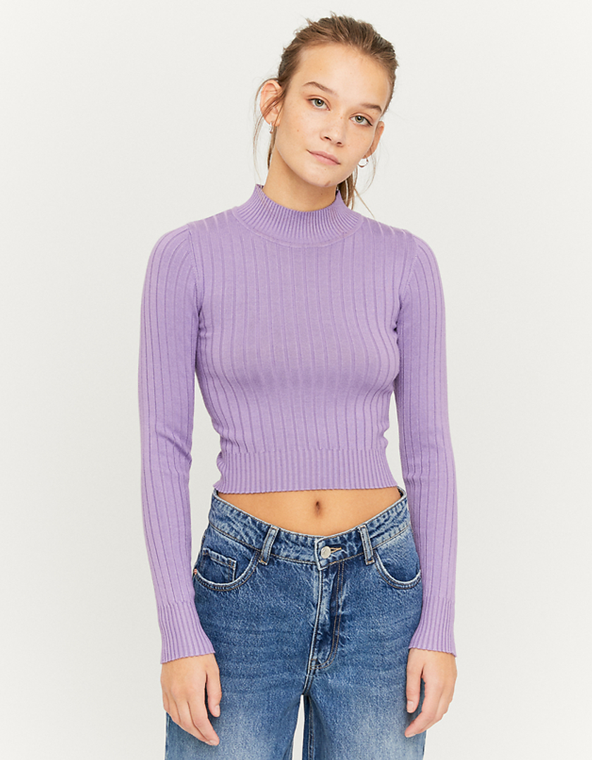 TALLY WEiJL, Violetter kurzer gerippter Pullover for Women