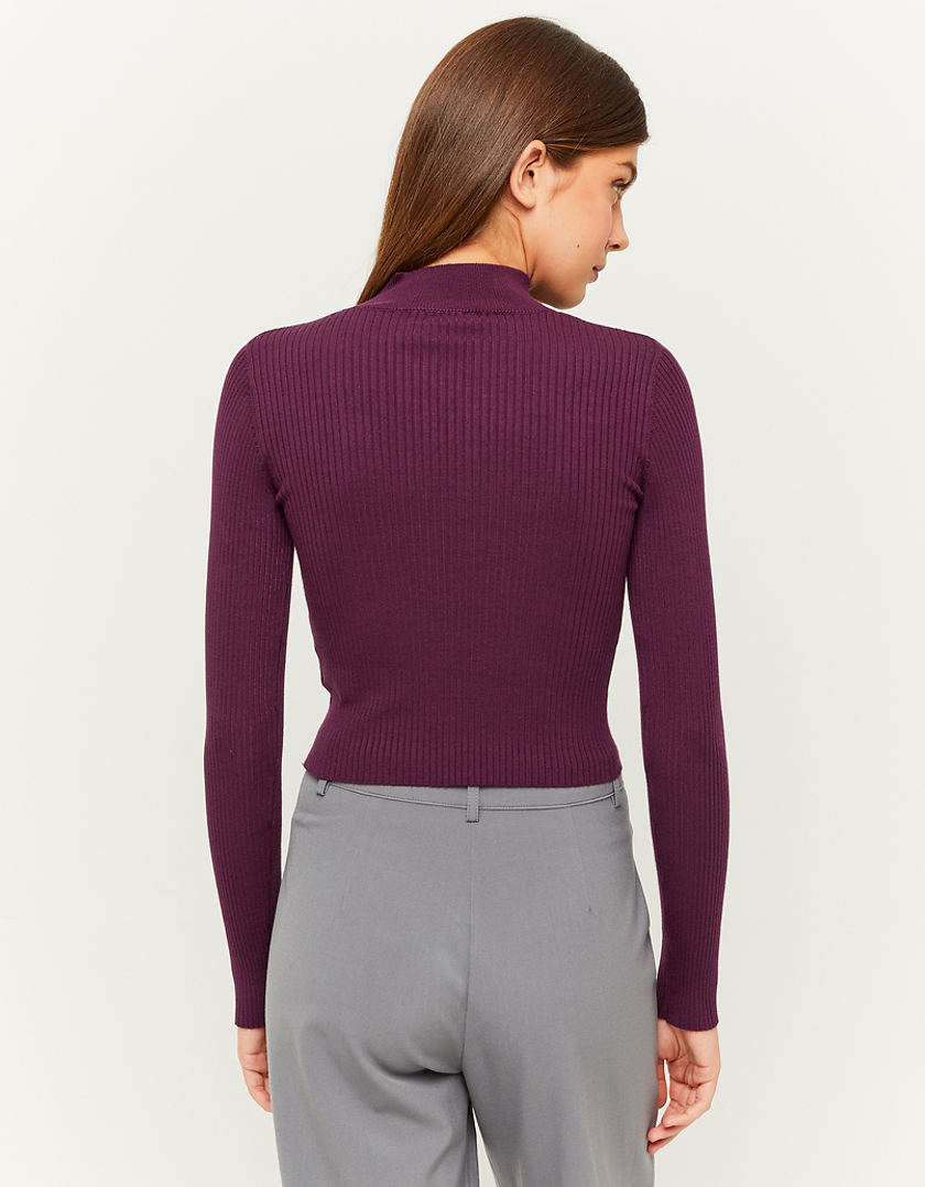 TALLY WEiJL, Burgundy Fitted Knit Jumper for Women