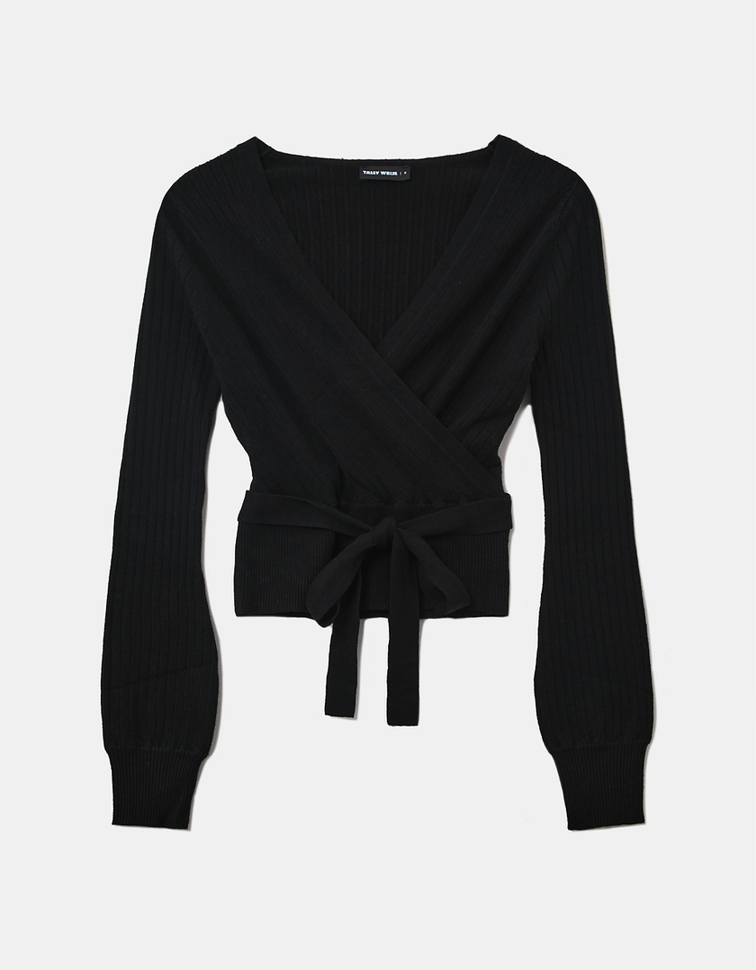 TALLY WEiJL, V Neck Black Jumper for Women