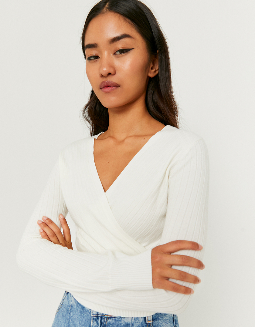 TALLY WEiJL, Pull Blanc Col V for Women