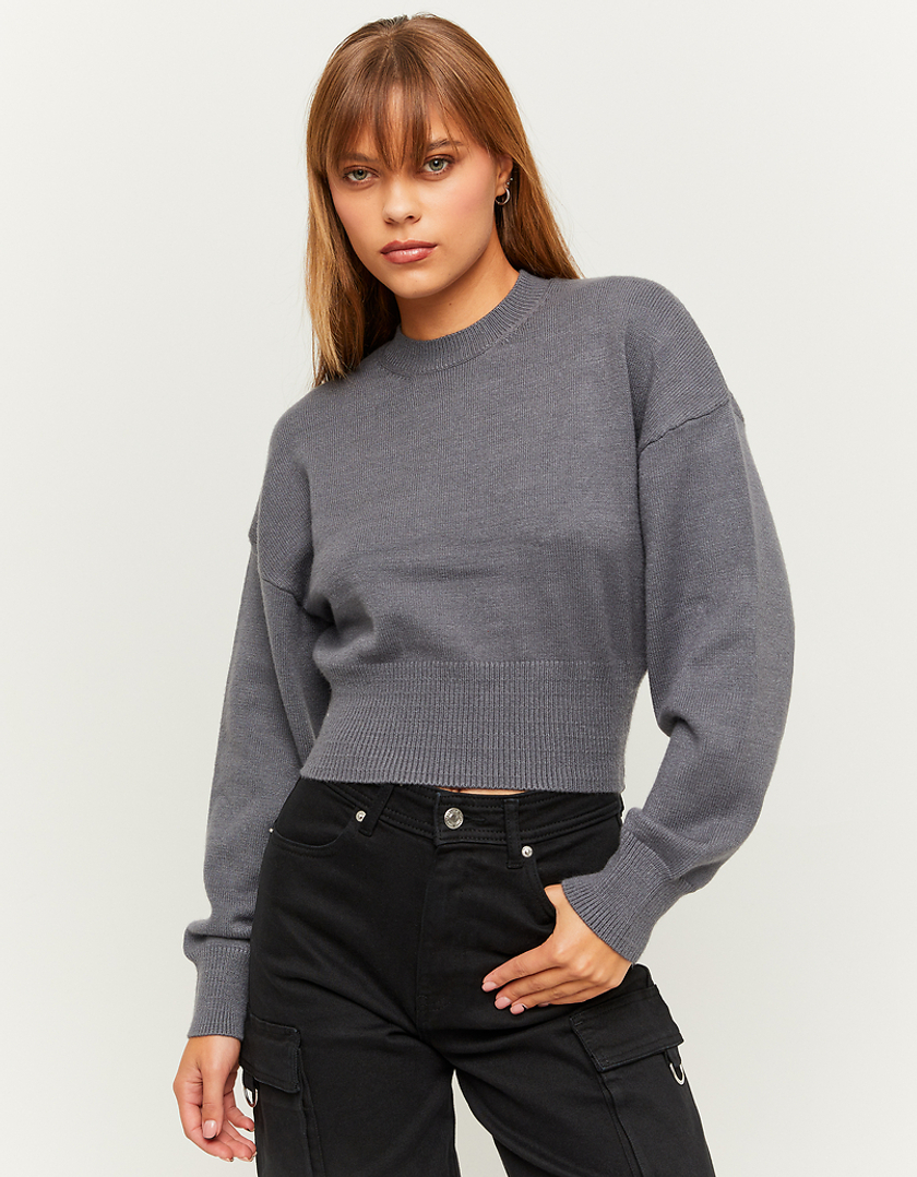 TALLY WEiJL, Grey Loose Cropped Jumper for Women