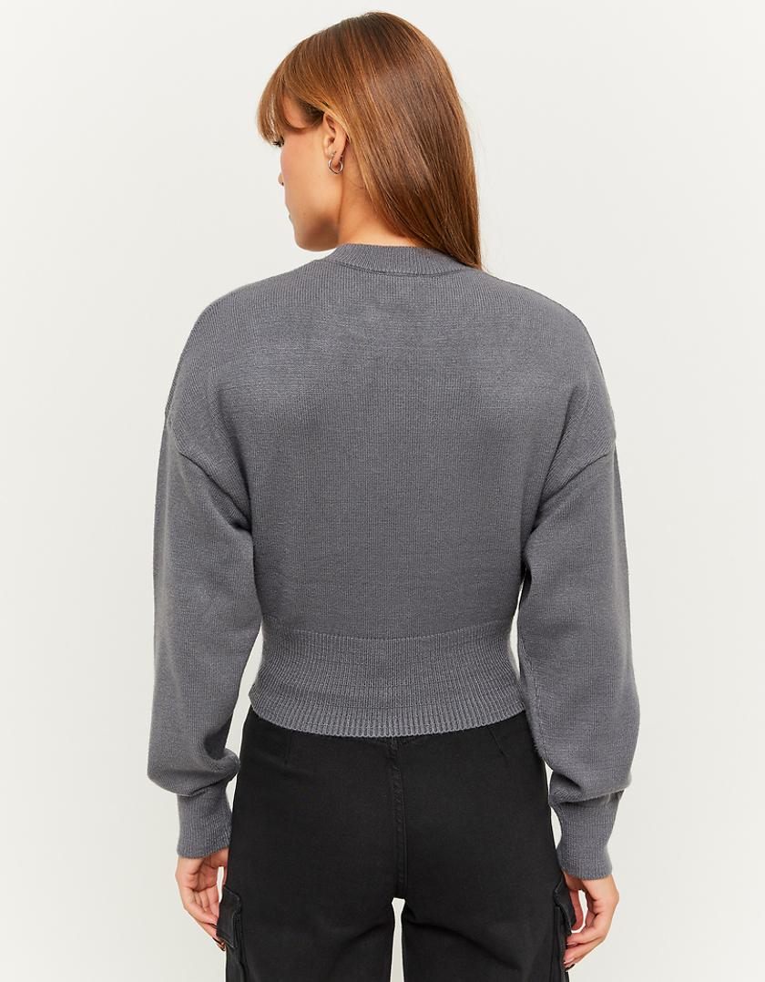 TALLY WEiJL, Grey Loose Cropped Jumper for Women