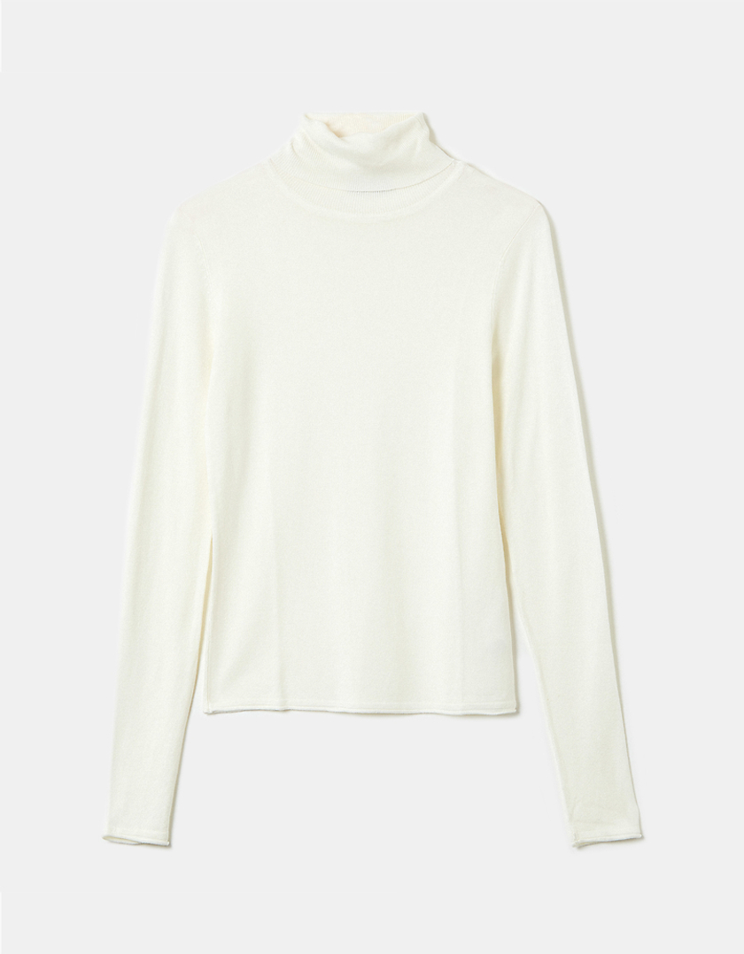 TALLY WEiJL, Weißer Basic Pullover mit Rollkragen for Women