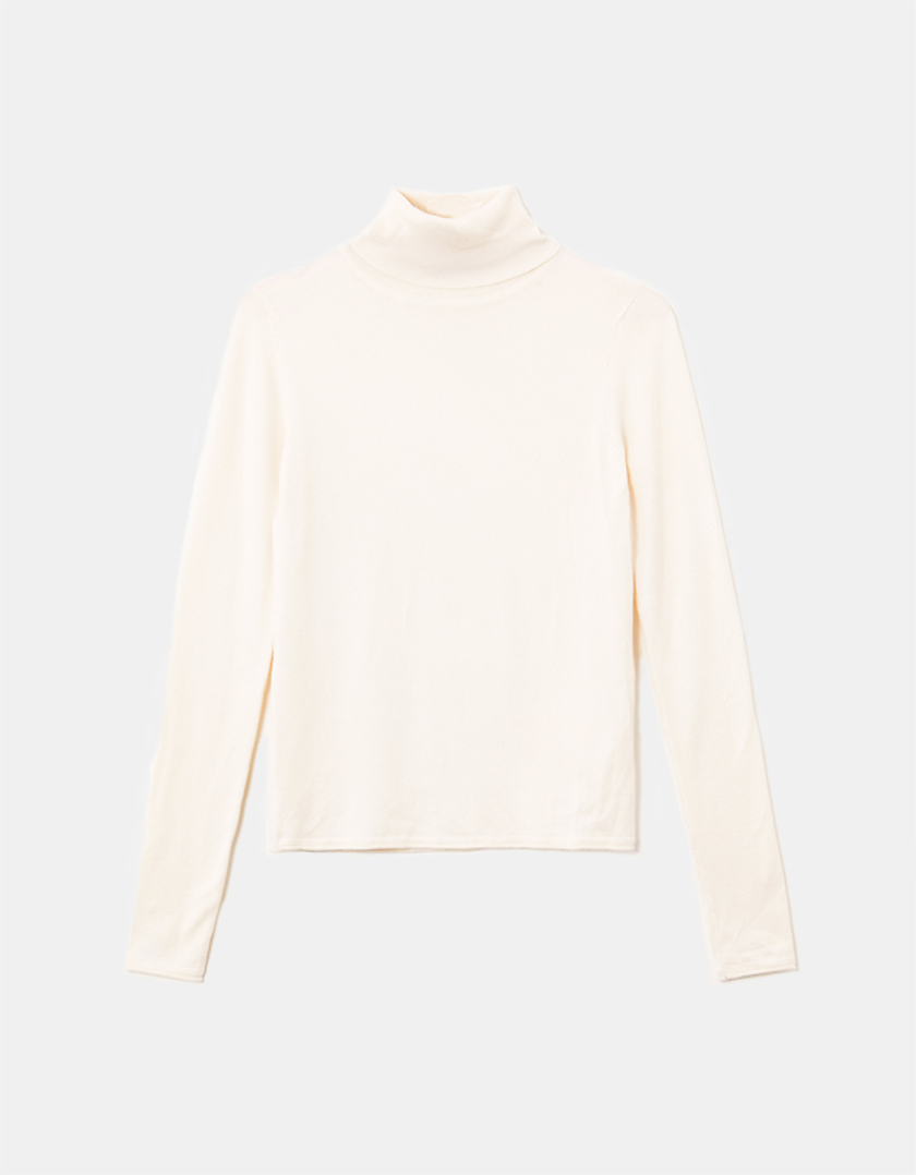 TALLY WEiJL, White Basic  Turtle Neck  Jumper for Women