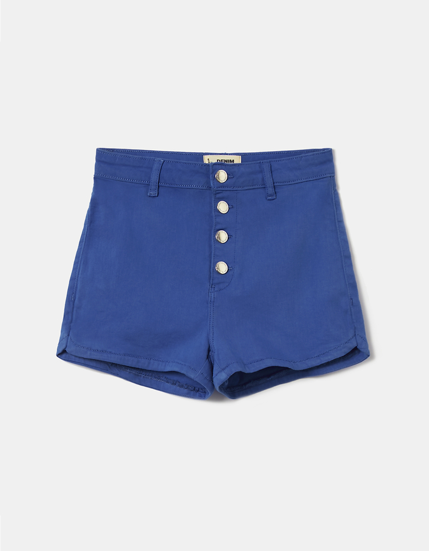 TALLY WEiJL, Blue  High Waist Basic Shorts for Women