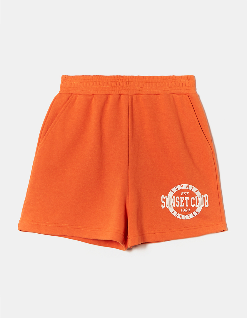 TALLY WEiJL, Orange Printed Sweat Shorts for Women