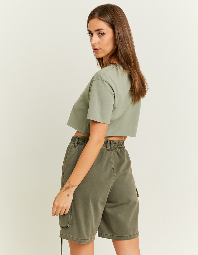 TALLY WEiJL, Brown Mid Waist Cargo Shorts for Women