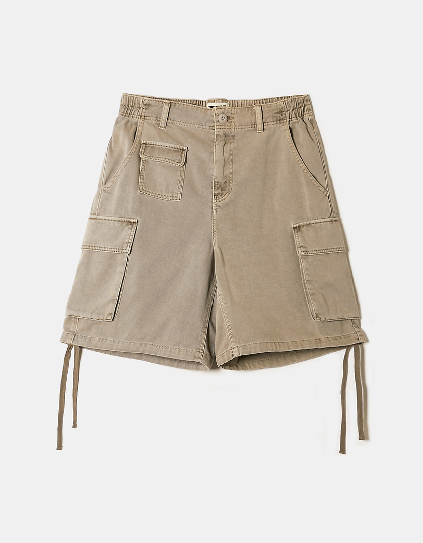 TALLY WEiJL, Graue Mid Waist Cargo Shorts for Women