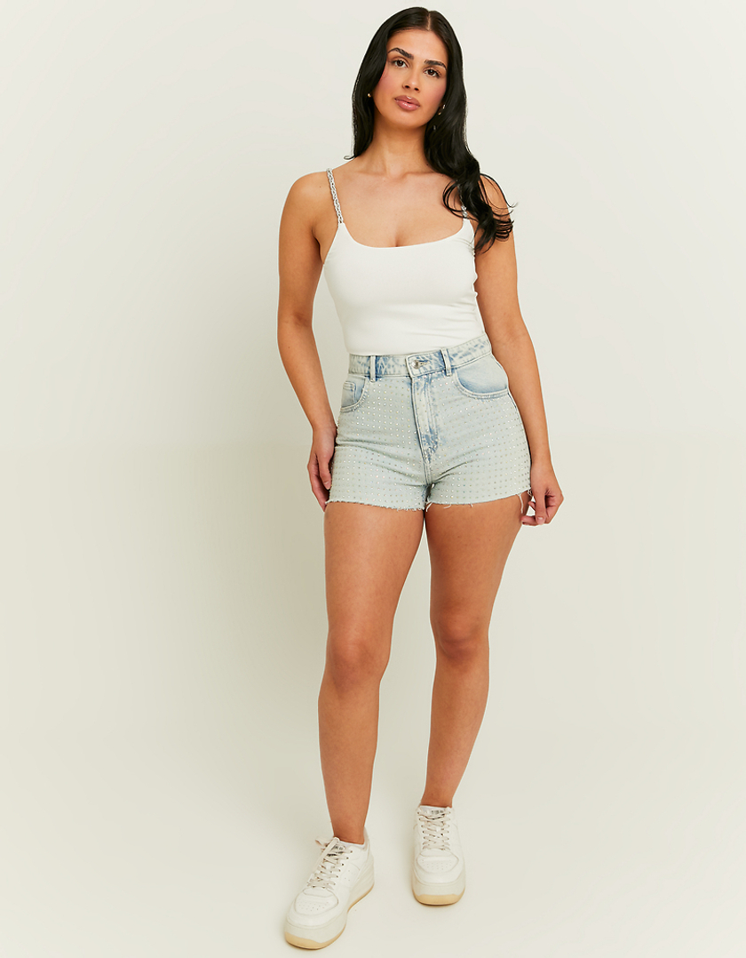 TALLY WEiJL, High Waist Mom Shorts mit Strass for Women