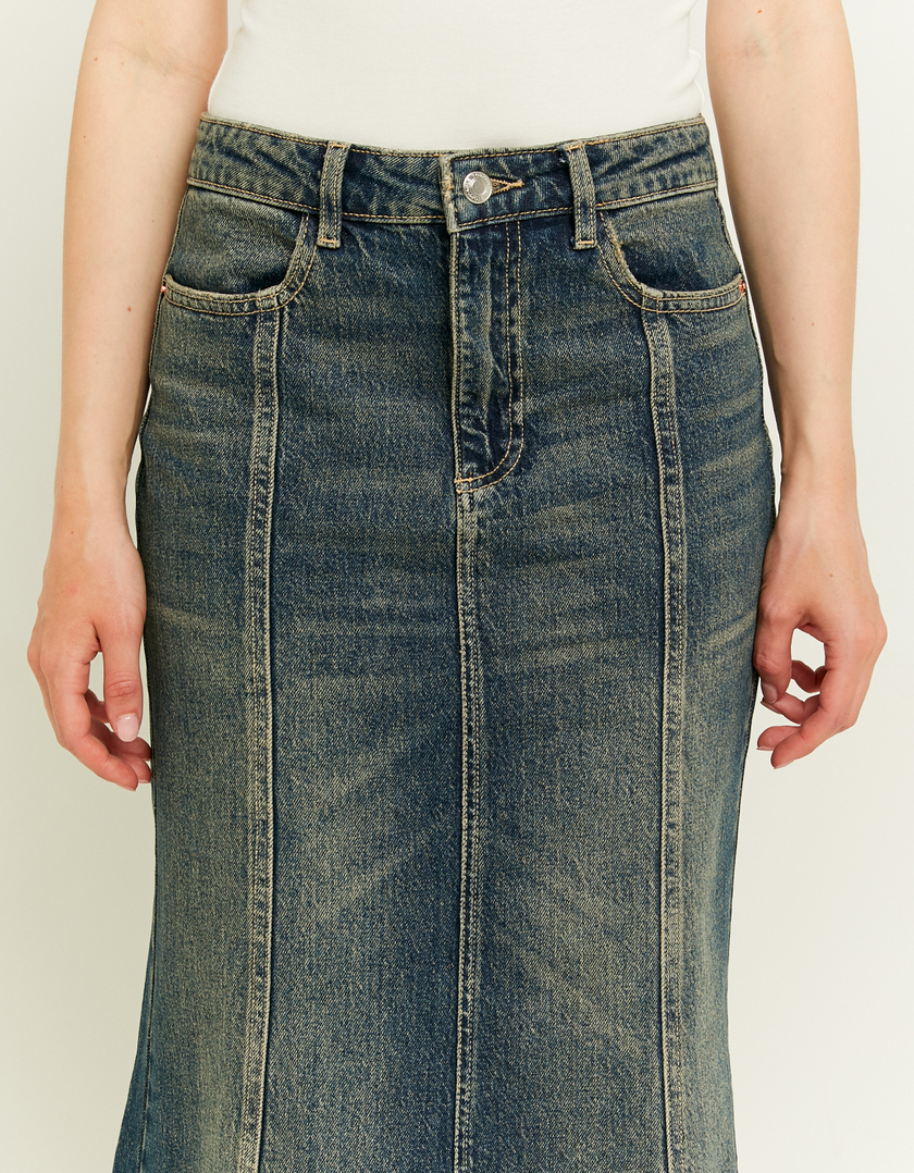 TALLY WEiJL, Longue Jupe en Jean Délavage Foncé for Women