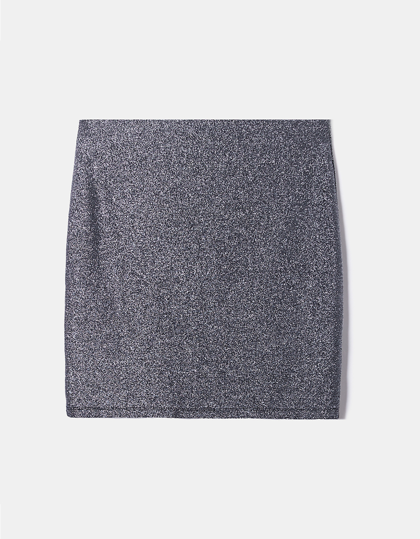TALLY WEiJL, Silver Lurex Mini Skirt for Women