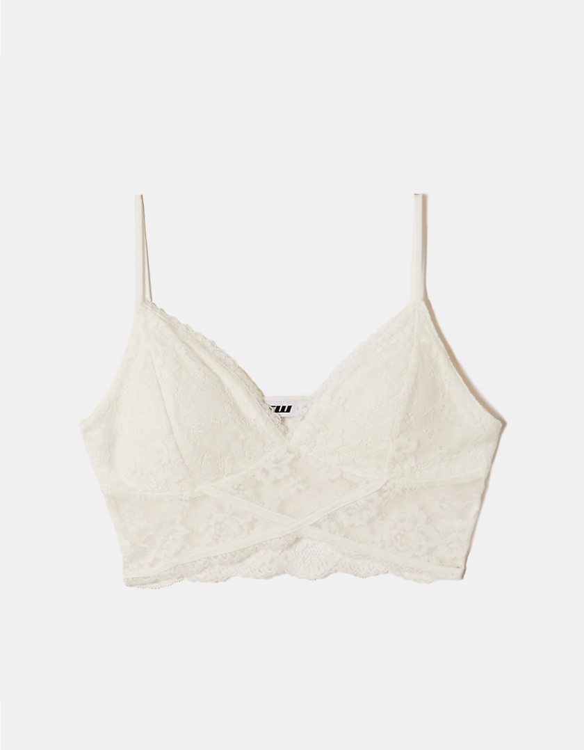 TALLY WEiJL, Brassière en Dentelle Blanche for Women