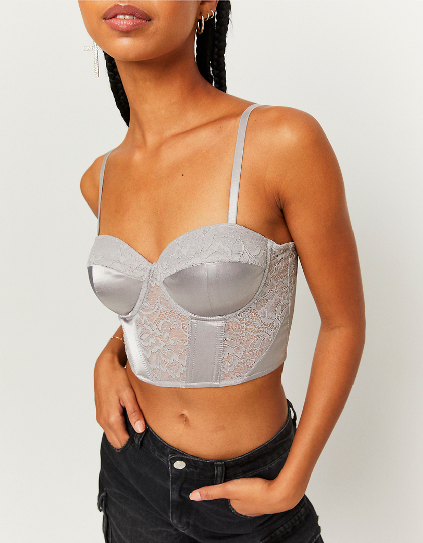 Satin & Lace Bustier Top