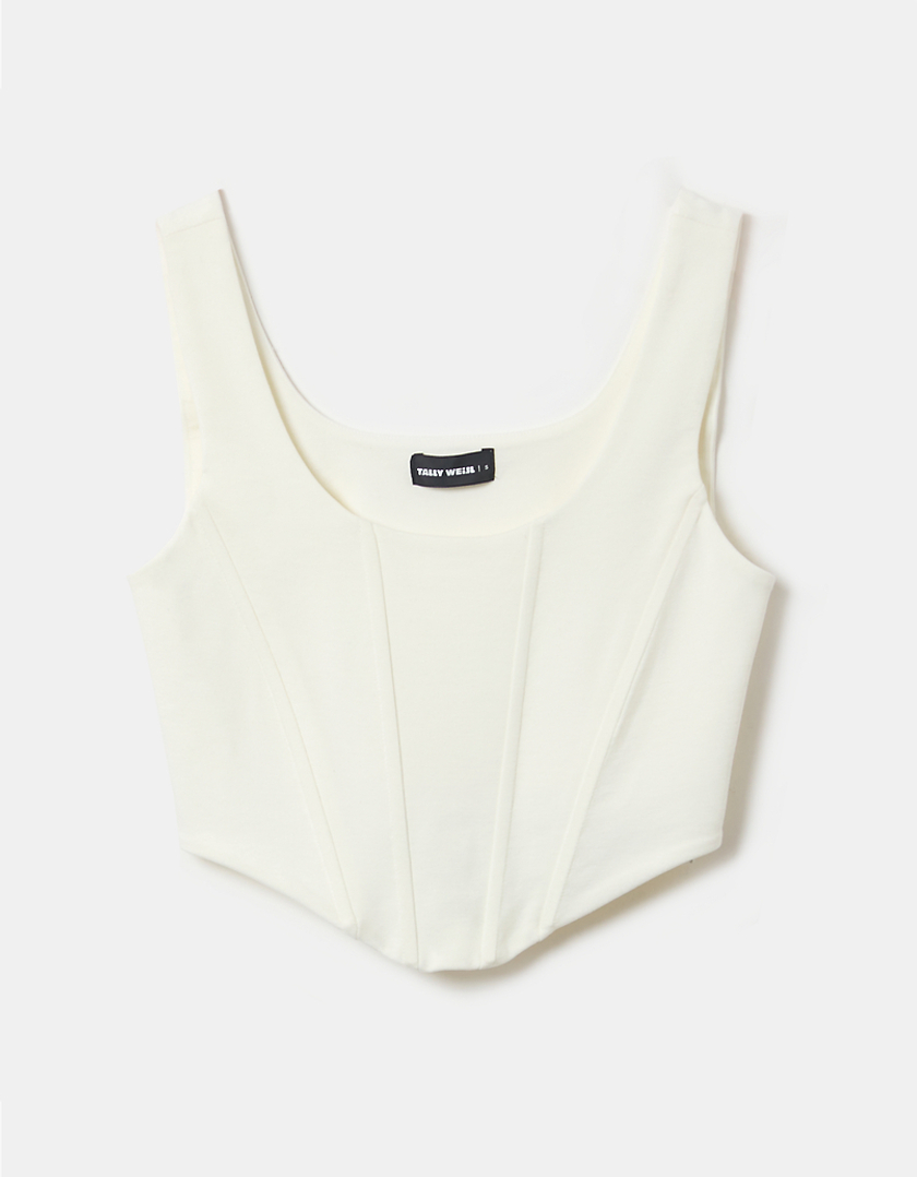 TALLY WEiJL, Weißes Corset Crop Top for Women