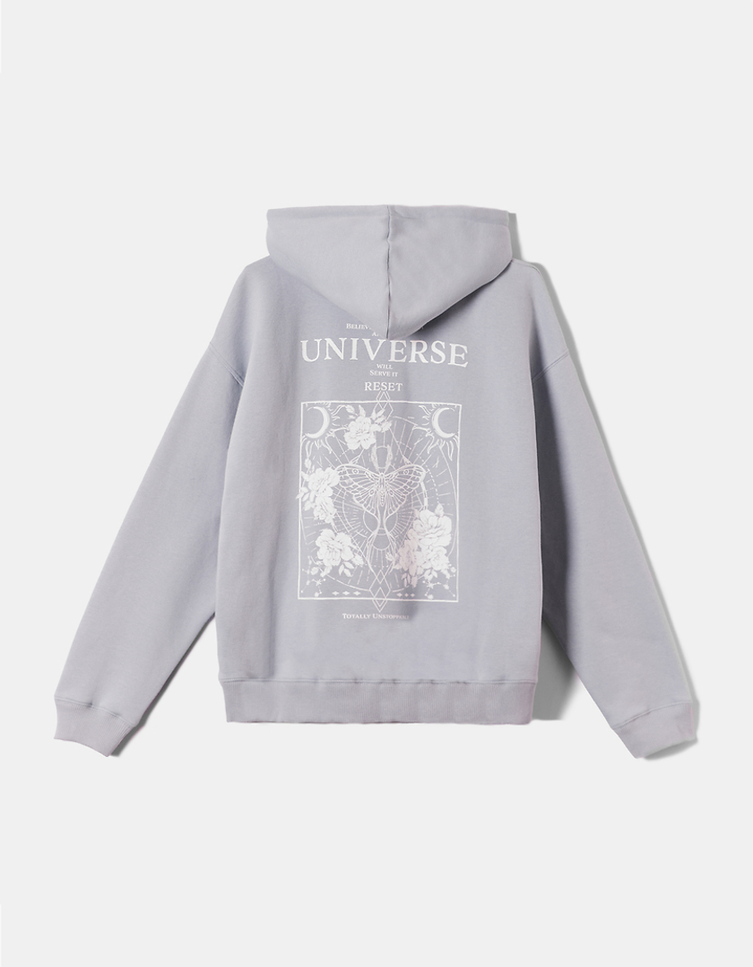 TALLY WEiJL, Light Blue Printed Oversize Hoodie for Women