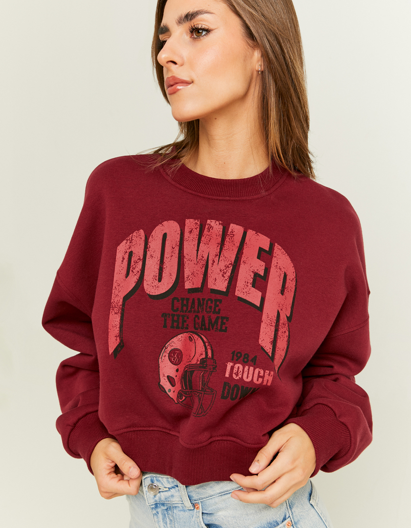 TALLY WEiJL, Rotes kurzes bedrucktes Sweatshirt for Women