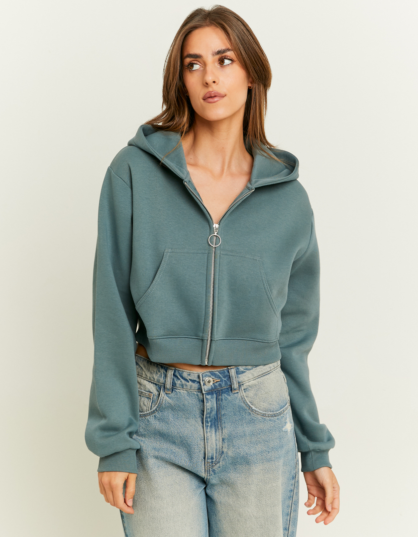 TALLY WEiJL, Blaues kurzes Sweatshirt mit Kapuze for Women