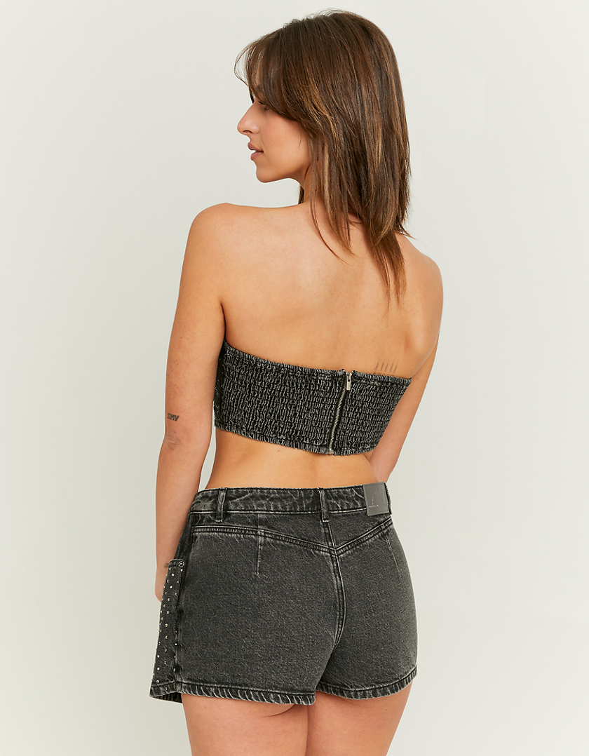 TALLY WEiJL, Embellished Denim Crop Top for Women