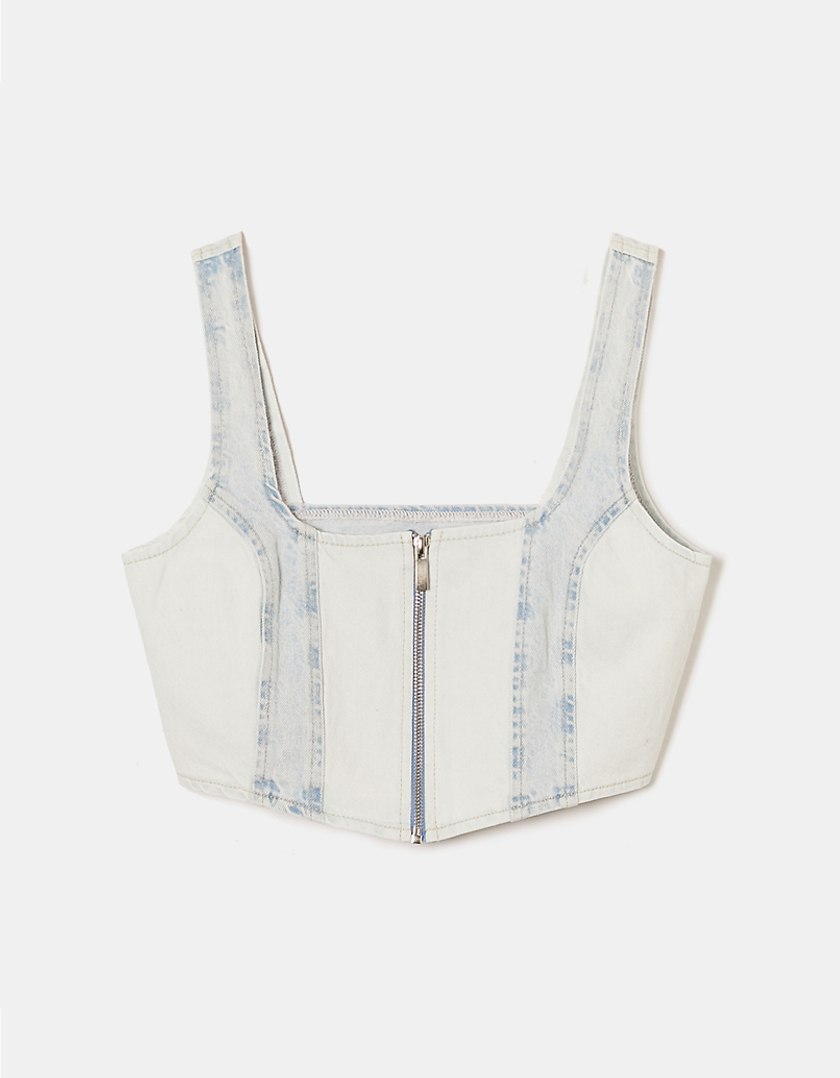 TALLY WEiJL, Denim Bi-color Bralet for Women