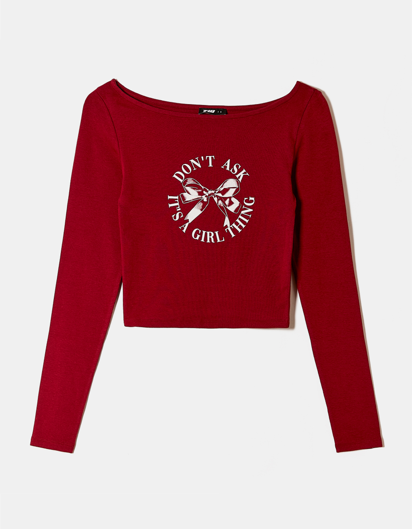 TALLY WEiJL, T-Shirt Rouge Basique avec Imprimé for Women