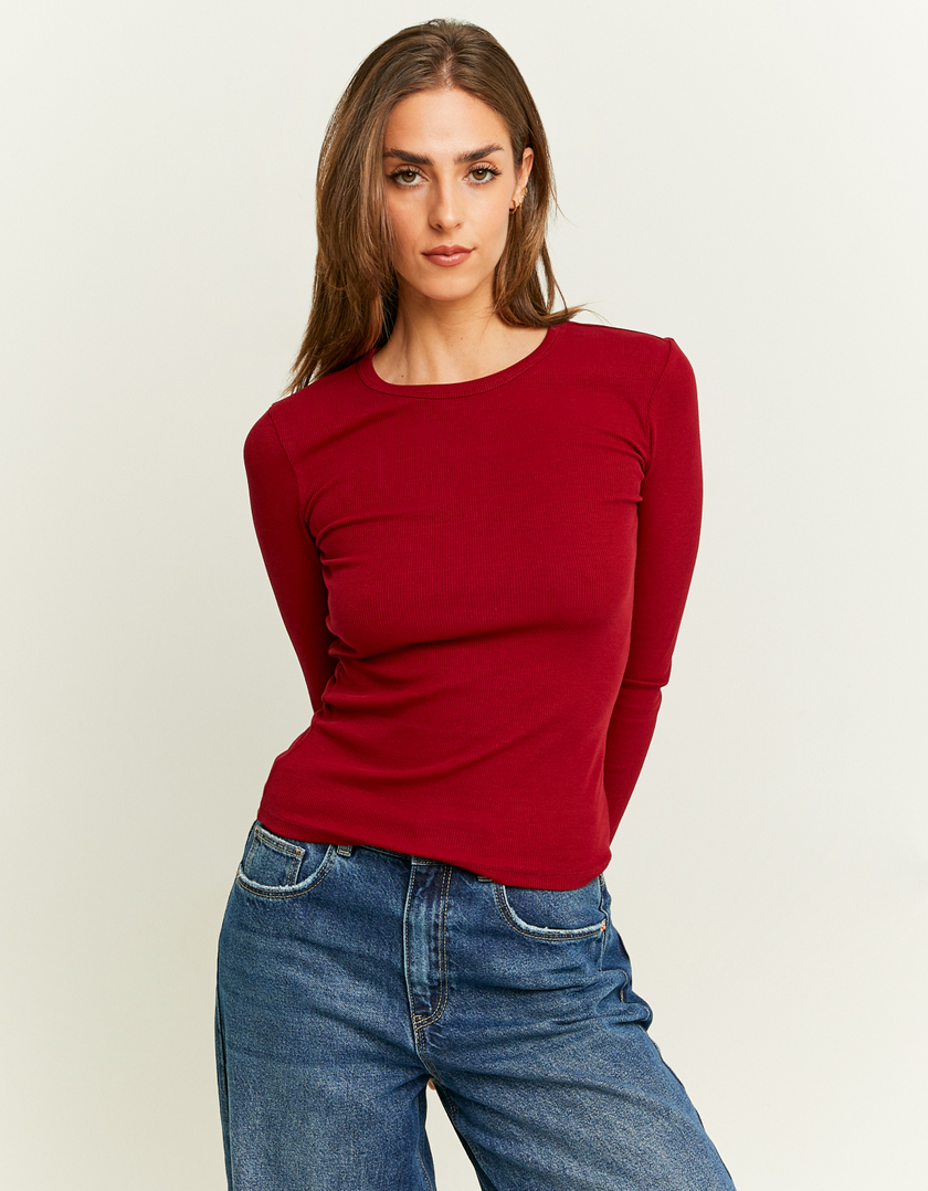 TALLY WEiJL, Burgundy Basic T-Shirt for Women