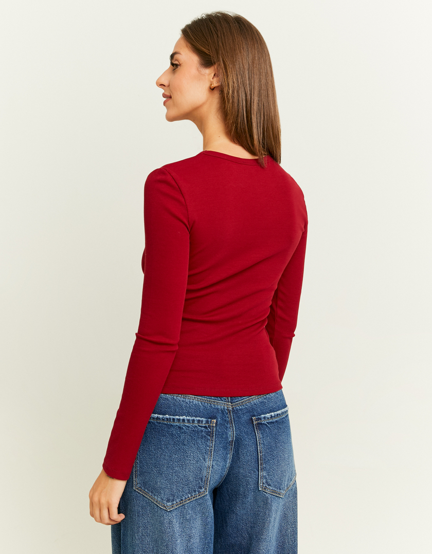 TALLY WEiJL, Burgundy Basic T-Shirt for Women