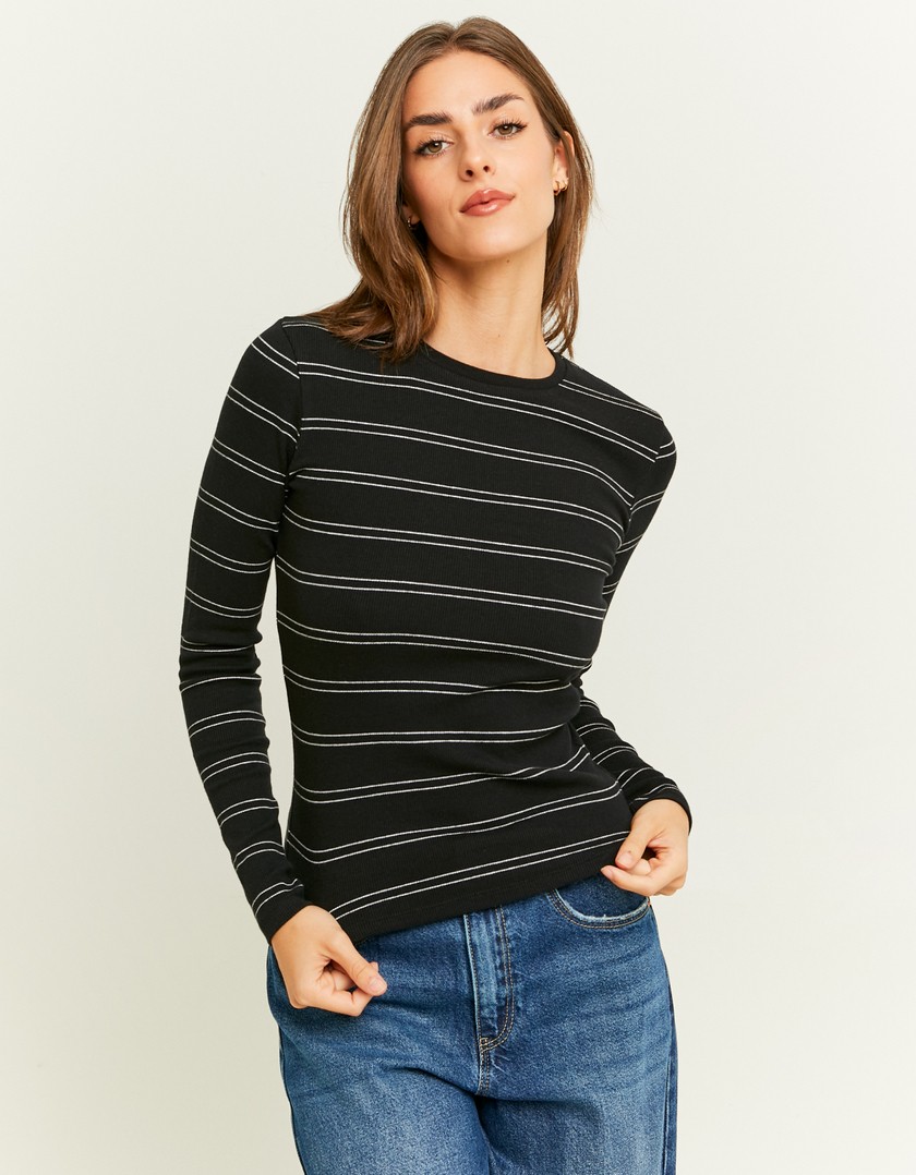 TALLY WEiJL, T-shirt Basica a Maniche Lunghe a Righe for Women