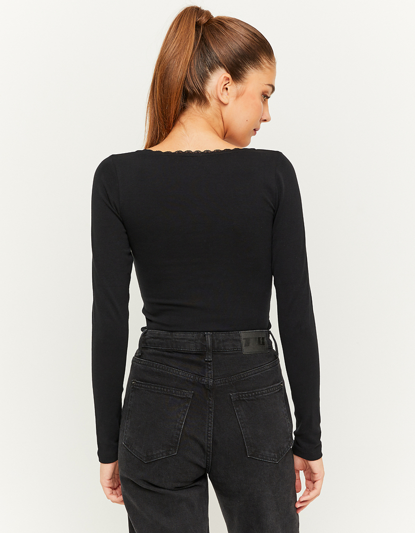 TALLY WEiJL, Black Basic Knit T-Shirt for Women