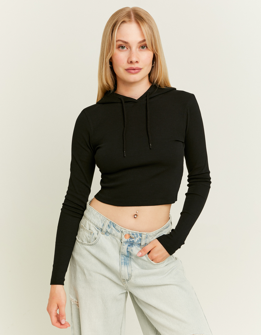 TALLY WEiJL, Top con Cappuccio Nero for Women