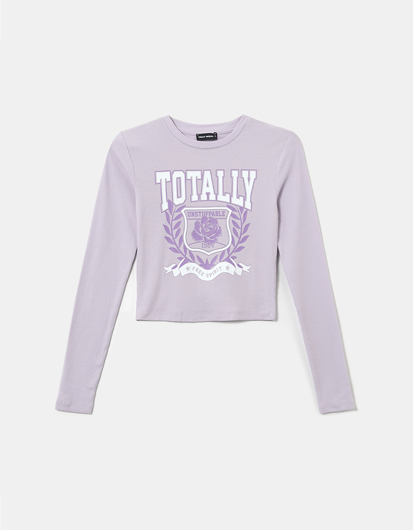 TALLY WEiJL, Purple Long Sleeves T-Shirt for Women