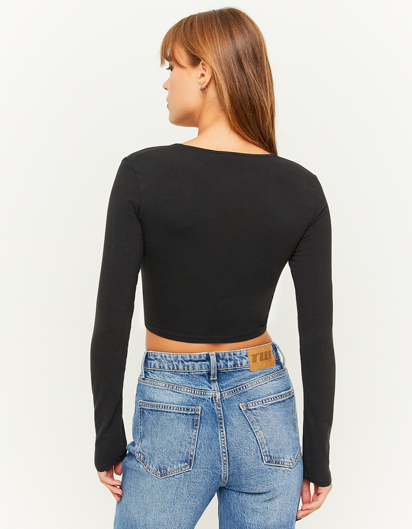 TALLY WEiJL, Black Cut Out Cropped Top for Women