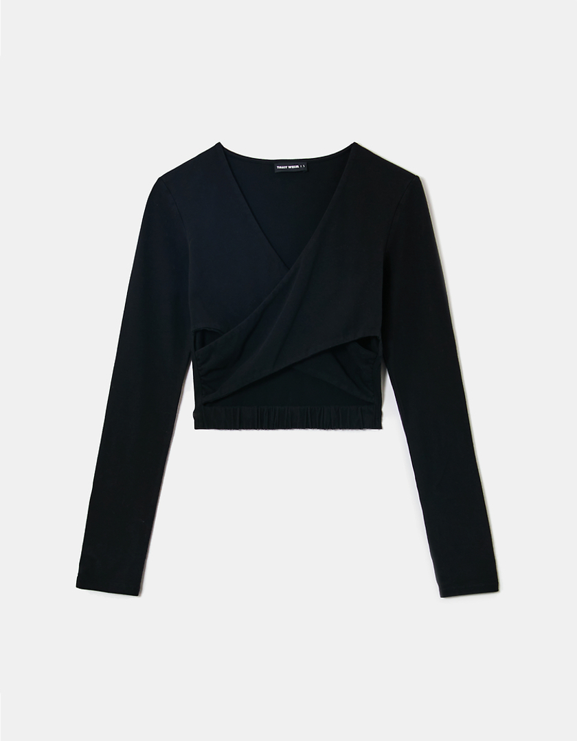 TALLY WEiJL, Black Cut Out Cropped Top for Women