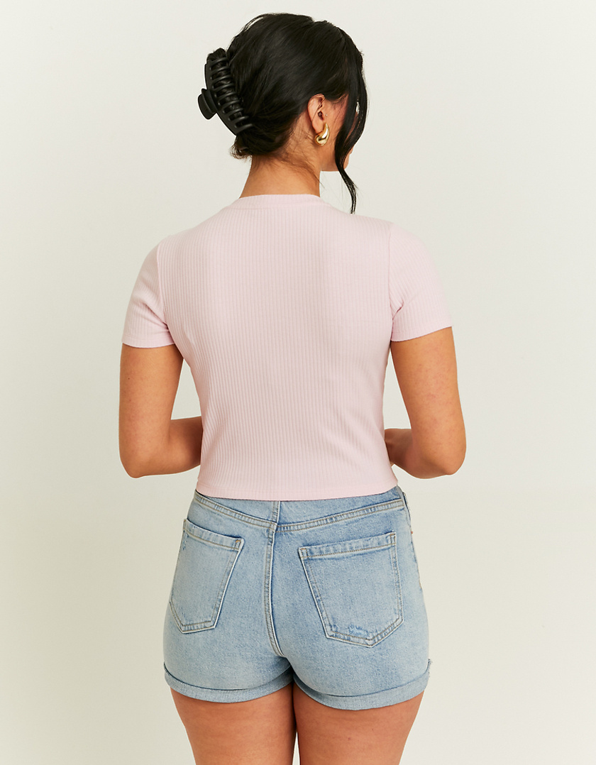 TALLY WEiJL, Pink Basic Cropped T-shirt for Women